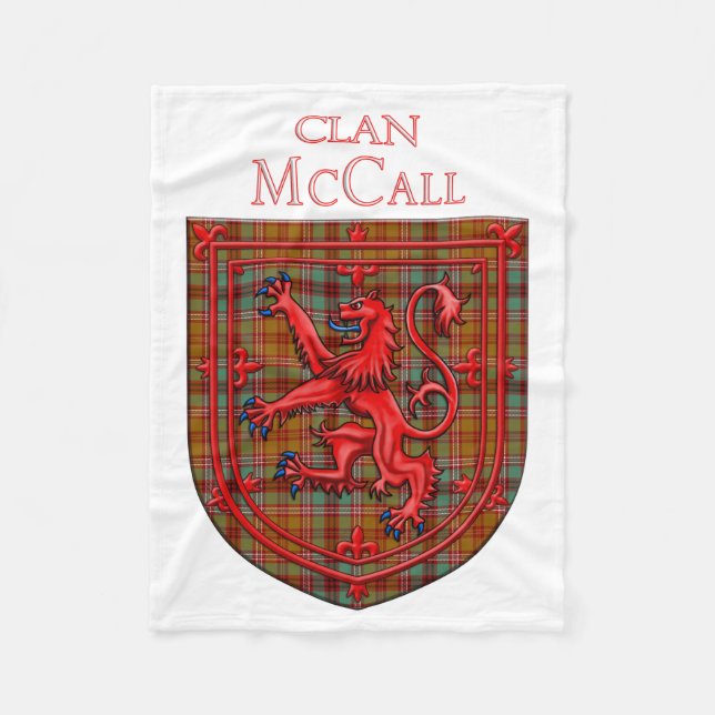 McCall Tartan Scottish Plaid Lion Rampant Fleece Blanket (Front)