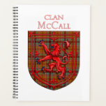 McCall Tartan Scottish Plaid Lion Rampant Planner<br><div class="desc">McCall Scottish tartan plaid pattern design for the McCall Clan Family underneath the red Lion Rampant Shield of Scotland.</div>