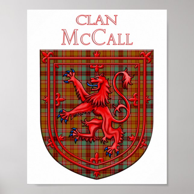 McCall Tartan Scottish Plaid Lion Rampant Poster (Front)