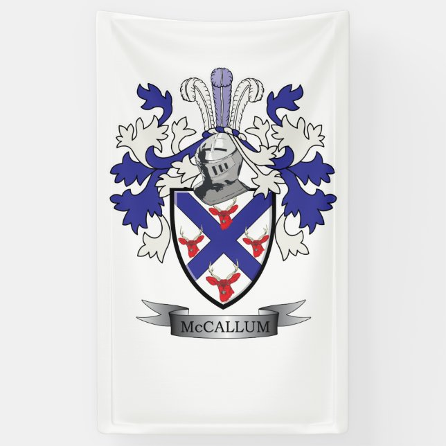 McCallum Family Crest Coat of Arms Banner (Vertical)