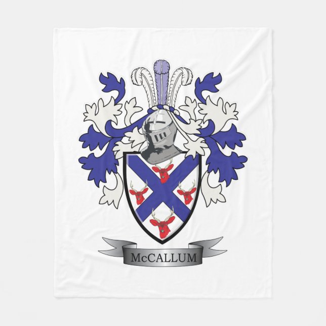 McCallum Family Crest Coat of Arms Fleece Blanket (Front)