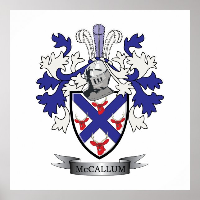 McCallum Family Crest Coat of Arms Poster (Front)