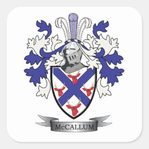 McCallum Family Crest Coat of Arms Square Sticker
