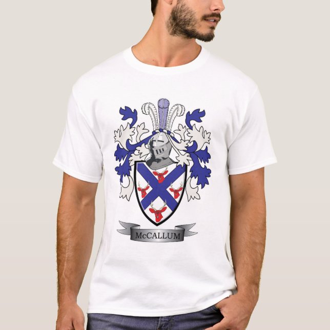 McCallum Family Crest Coat of Arms T-Shirt (Front)