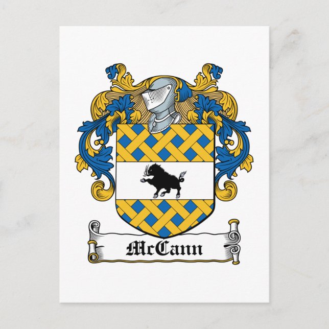 McCann Family Crest Postcard (Front)