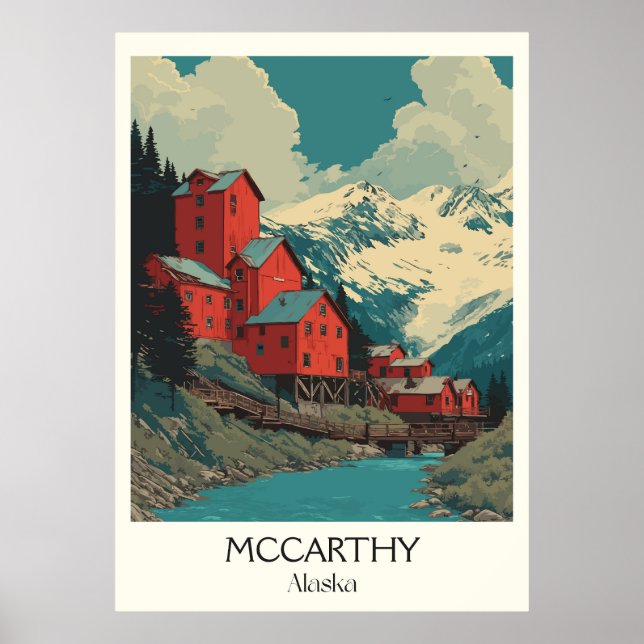McCarthy Alaska Historic Copper Town Poster (Front)