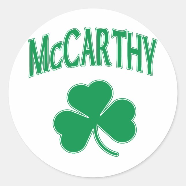 McCarthy  Irish Classic Round Sticker (Front)