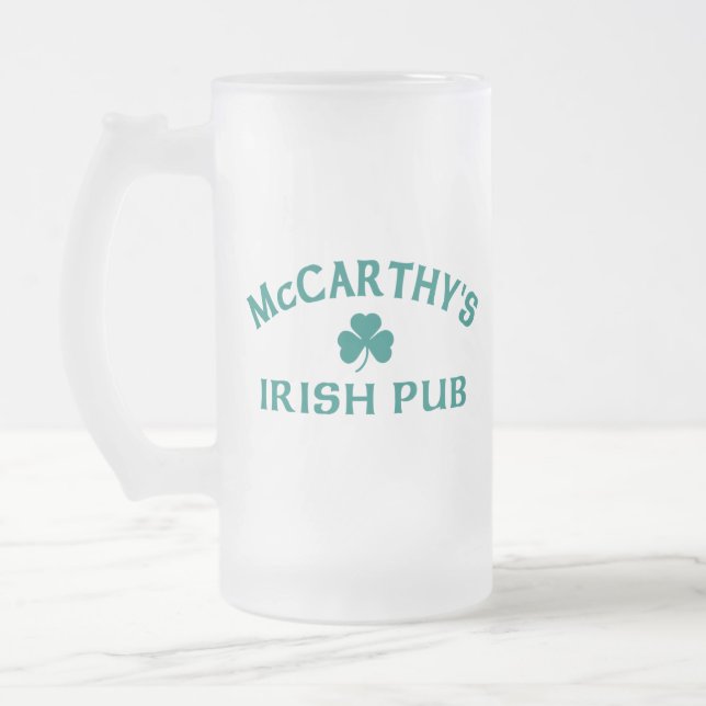McCarthy's Irish Pub Frosted Glass Beer Mug (Left)