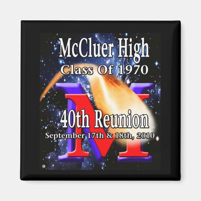 McCluer High Class of '70 40th Reunion Magnet (Front)