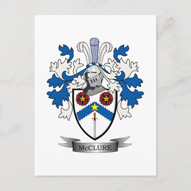 McClure Family Crest Coat of Arms Postcard (Front)