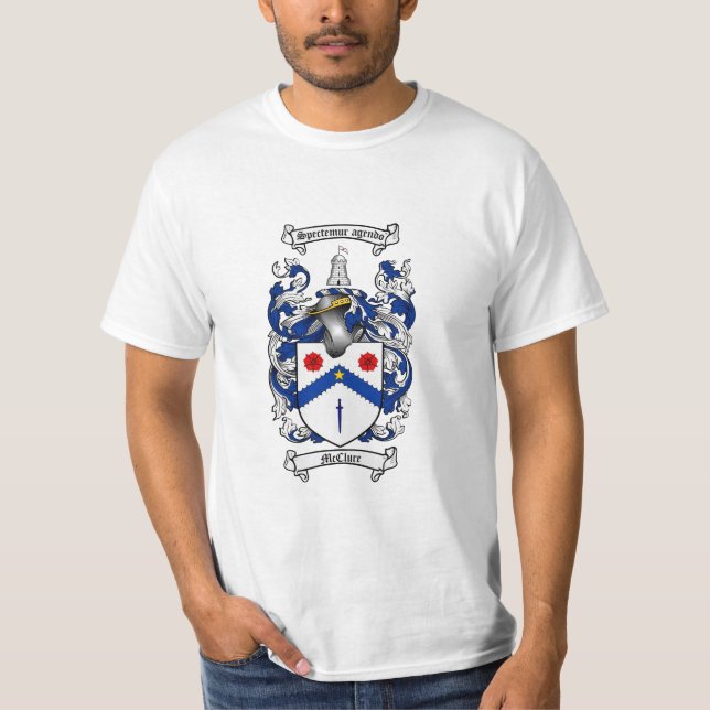 Mcclure Family Crest - Mcclure Coat of Arms T-Shirt (Front)