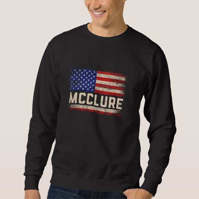 MCCLURE Last Name Shirt MCCLURE Name American Flag (Front)