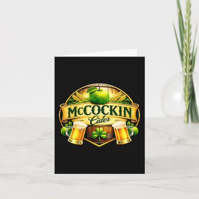 Mccockin cider mccain funny st patrick’s day humou card (Front)
