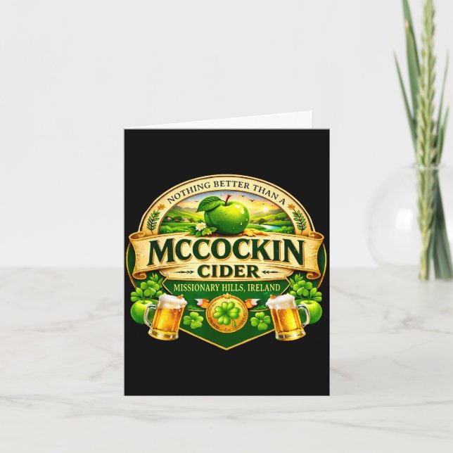 Mccockin cider mccain funny st patrick’s day humou card (Front)