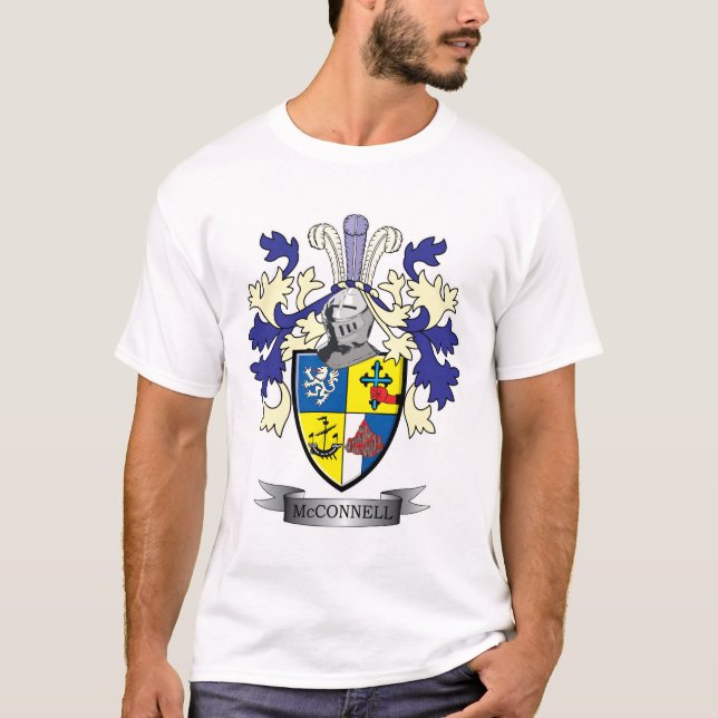 McConnell Family Crest Coat of Arms T-Shirt (Front)