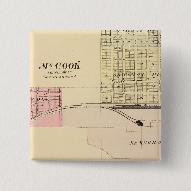 McCook, Nebraska 15 Cm Square Badge (Front)