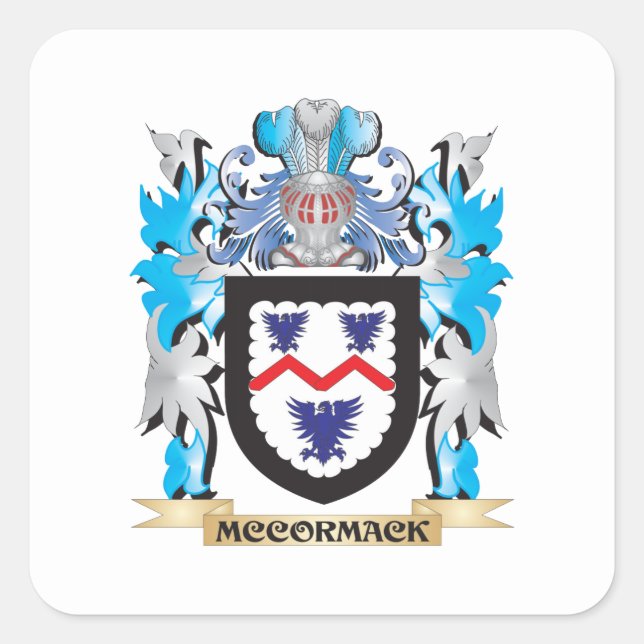 Mccormack Coat of Arms - Family Crest Square Sticker (Front)