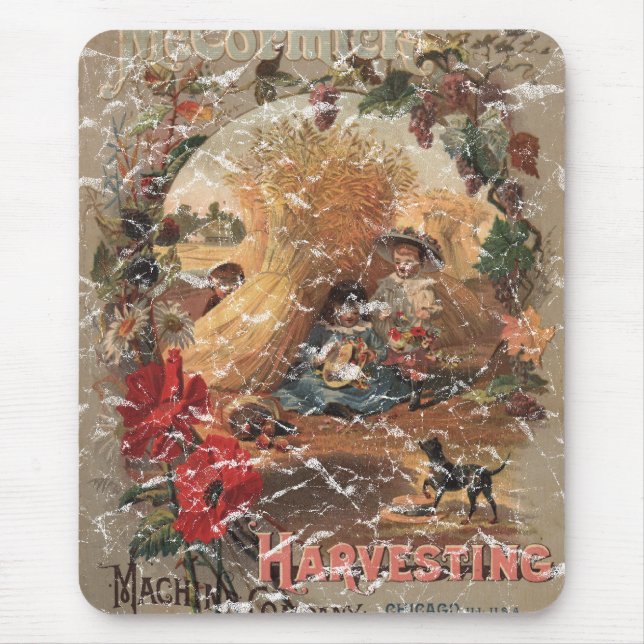 McCormick Harvesting-1873 - distressed Mouse Mat (Front)