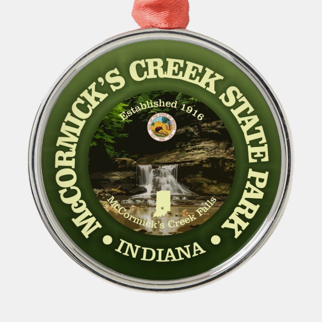 McCormick's Creek SP Metal Tree Decoration (Front)