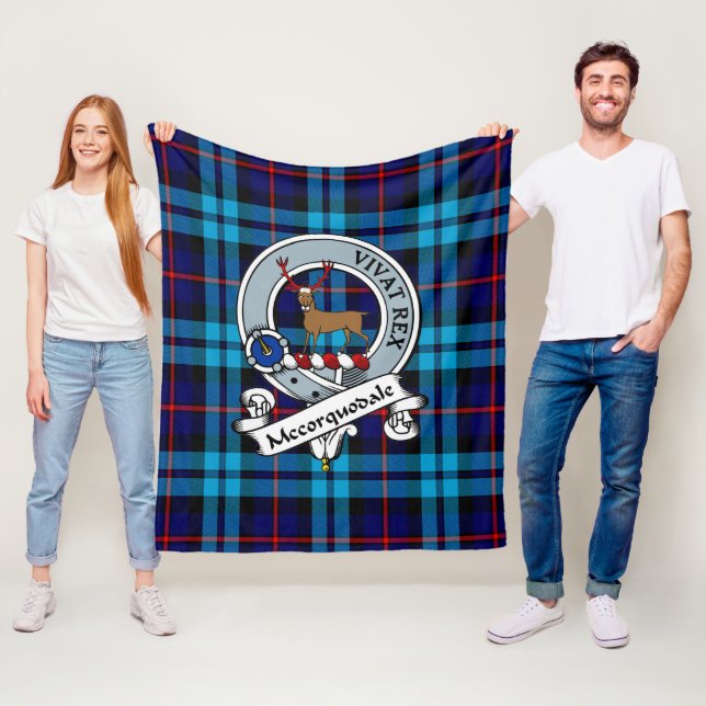 McCorquodale Clan Badge Tartan Plaid Fleece Blanket (In Situ)