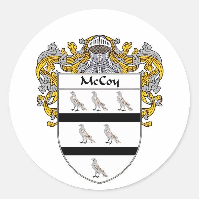 McCoy Coat of Arms (Mantled) Classic Round Sticker (Front)