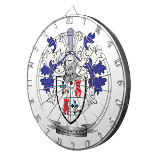 McCracken Family Crest Coat of Arms Dartboard