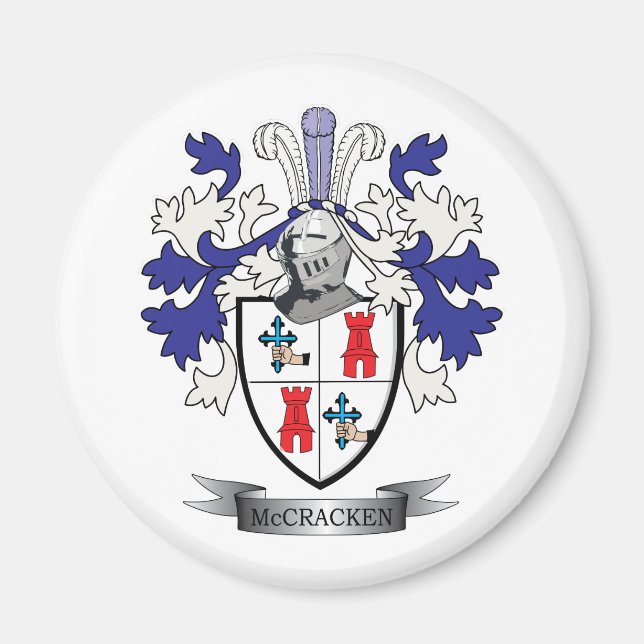 McCracken Family Crest Coat of Arms Magnet (Front)