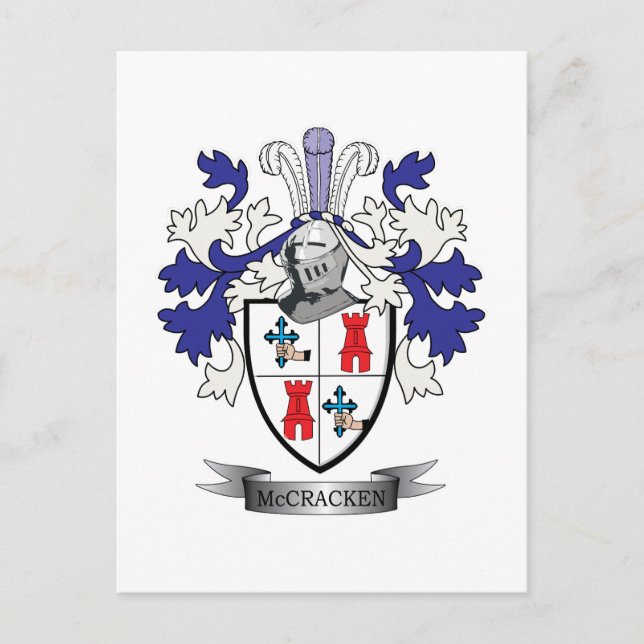 McCracken Family Crest Coat of Arms Postcard (Front)
