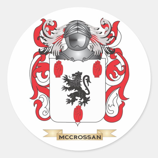 McCrossan Coat of Arms (Family Crest) Classic Round Sticker (Front)