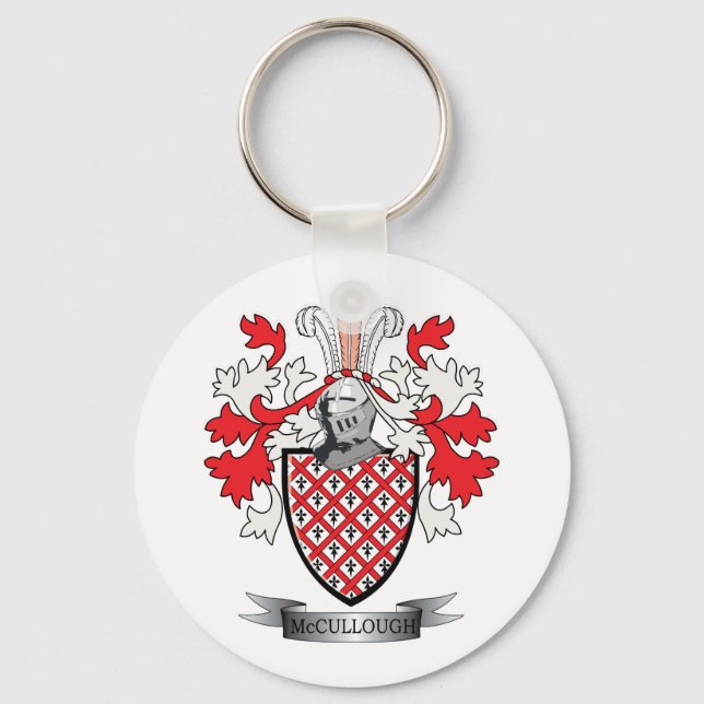 McCulloch Family Crest Coat of Arms Key Ring (Front)