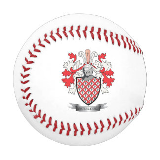 McCullough Family Crest Coat of Arms Baseball