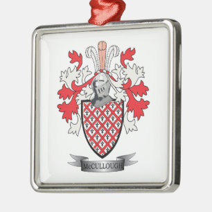 McCullough Family Crest Coat of Arms Metal Tree Decoration