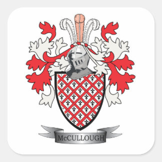 McCullough Family Crest Coat of Arms Square Sticker