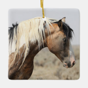 McCullough Peaks Traveller Wild Horse Ceramic Orna Ornament