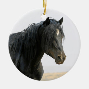 McCullough Peaks Wild Horse Jet Stream Ceramic Orn Ceramic Tree Decoration