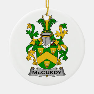 McCurdy Family Crest Ceramic Tree Decoration