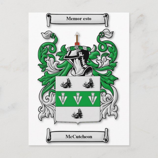 McCutcheon Coat of Arms Postcard (Front)