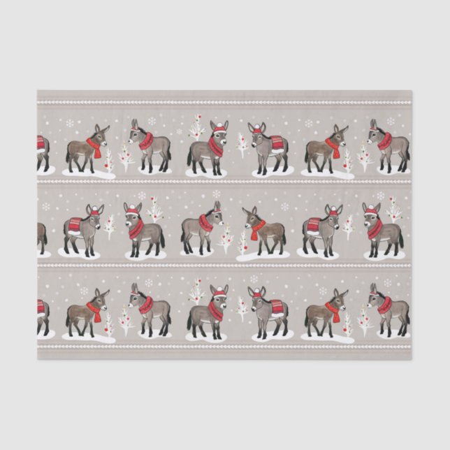 MCD Winter Donkeys Tissue Paper (Front)