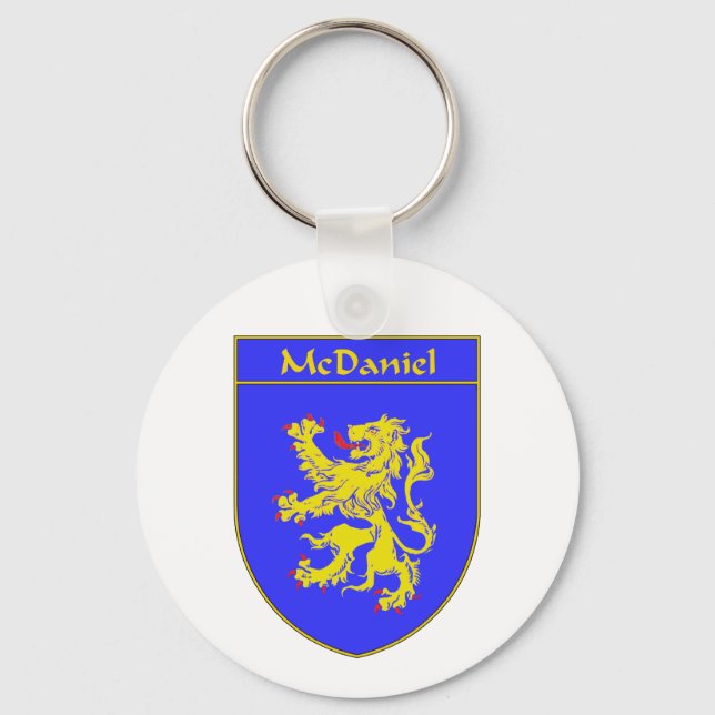 McDaniel Coat of Arms/Family Crest Key Ring (Front)