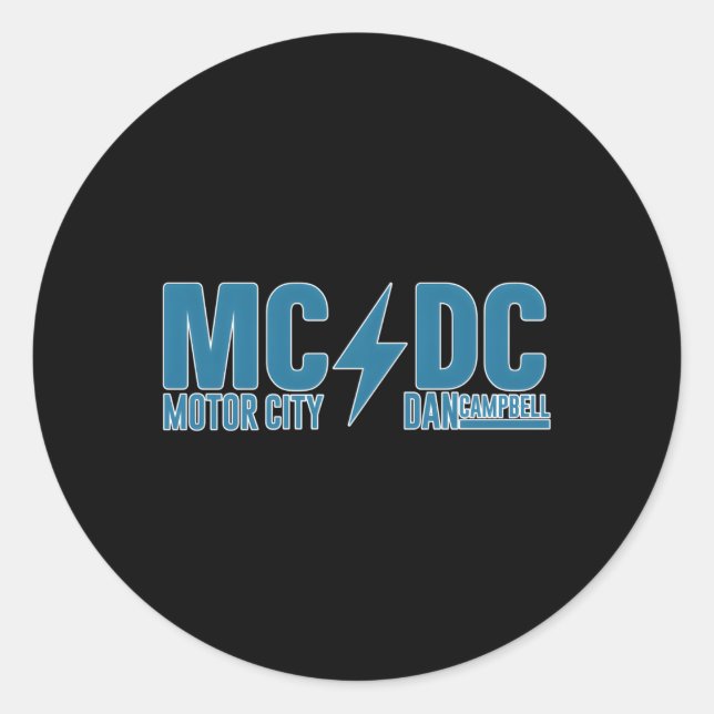 Mcdc Motor City Dan Campbell Football Classic Round Sticker (Front)