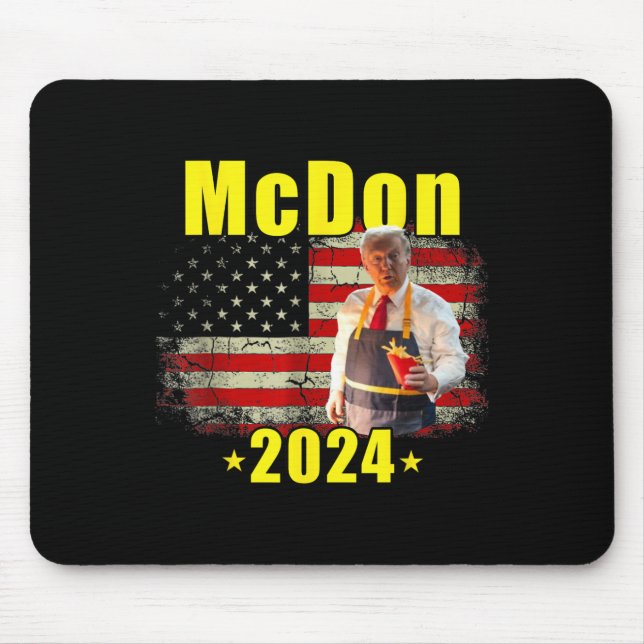 Mcdon 2024 Funny Donald Trump French Fry Cooking F Mouse Mat (Front)