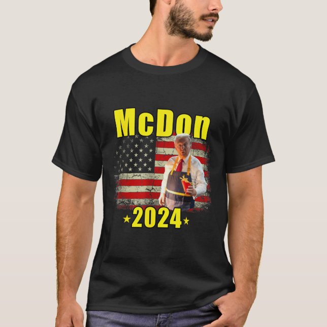 Mcdon 2024 Funny Donald Trump French Fry Cooking F T-Shirt (Front)