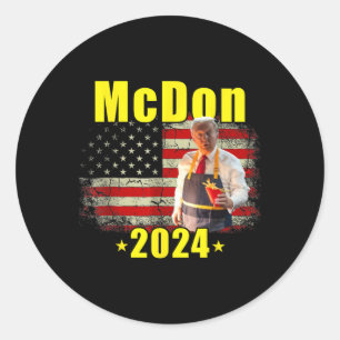 Mcdon Funny Donald Trump French Fry Cooking Fries Classic Round Sticker