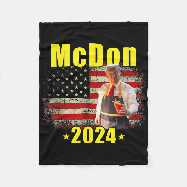 Mcdon Funny Donald Trump French Fry Cooking Fries  Fleece Blanket (Front)