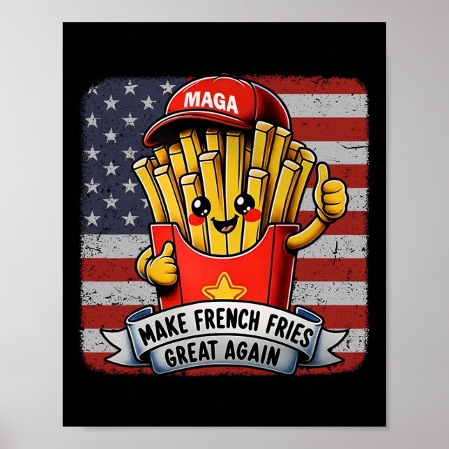 Mcdon Funny Donald Trump French Fry Cooking Fries  Poster (Front)