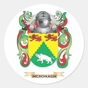 McDonagh Coat of Arms (Family Crest) Classic Round Sticker