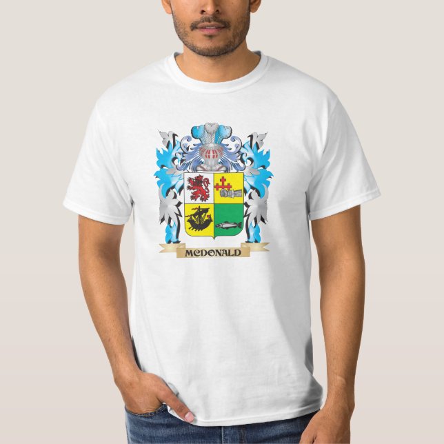 Mcdonald- Coat of Arms - Family Crest T-Shirt (Front)