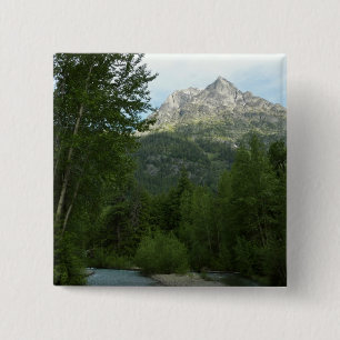 McDonald Creek at Glacier National Park 15 Cm Square Badge