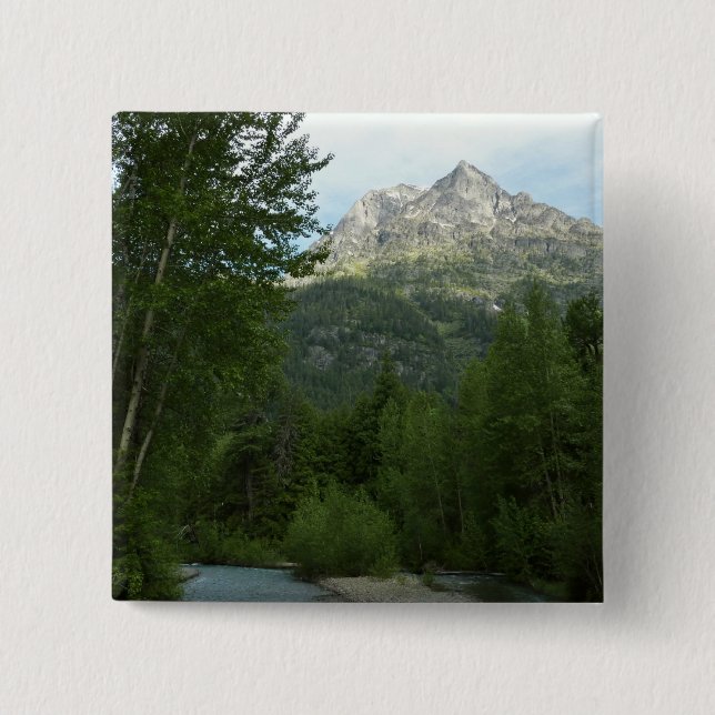 McDonald Creek at Glacier National Park 15 Cm Square Badge (Front)