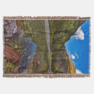 McDonald Creek in autumn with Garden Wall Throw Blanket